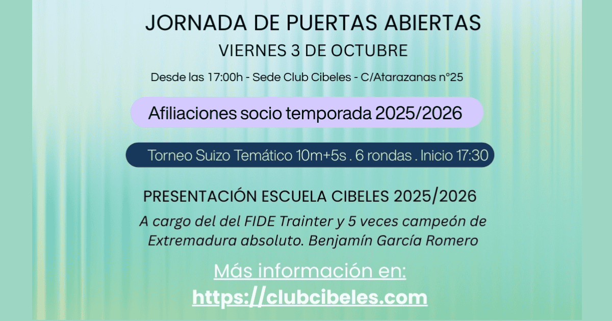 Jornada de puertas abiertas – Viernes 3 de octubre de 2025 – Desde las 17:00h